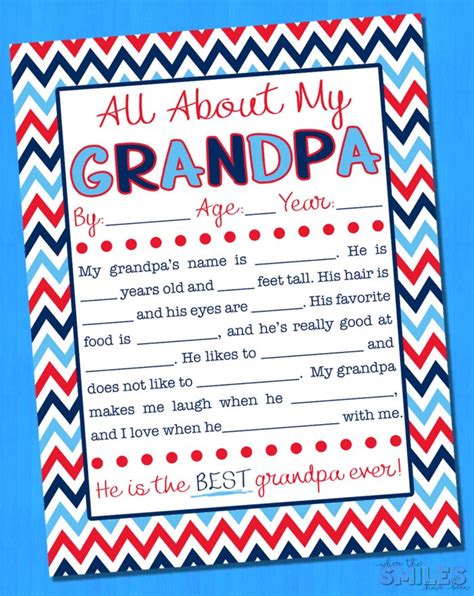 All About My Grandpa Printable